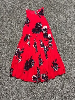 Free people Red Floral Sleeveless Fit-and-Flare Dress size 6